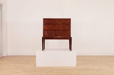 Lot 302 - A small George III mahogany chest on stand