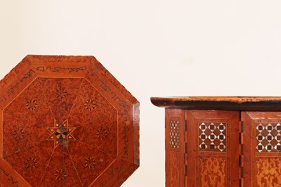 Lot 608 - Two inlaid octagonal tables