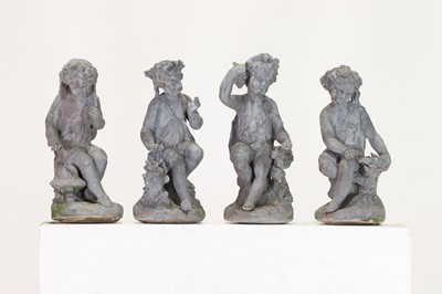 Lot 682 - A set of four lead statues