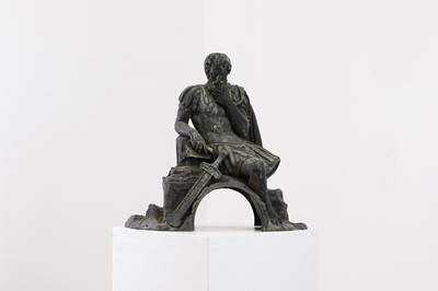 Lot 655 - A patinated bronze figure