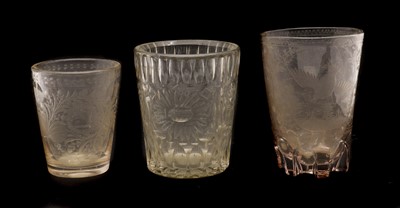 Lot 203 - A group of three Bohemian glass beakers