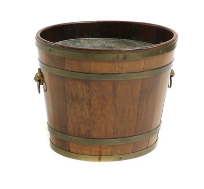 Lot 297 - A George III mahogany and coopered peat bucket