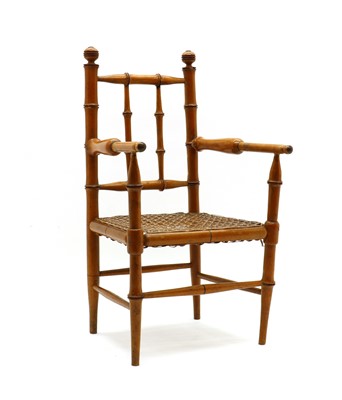 Lot 197 - A Victorian miniature bamboo chair