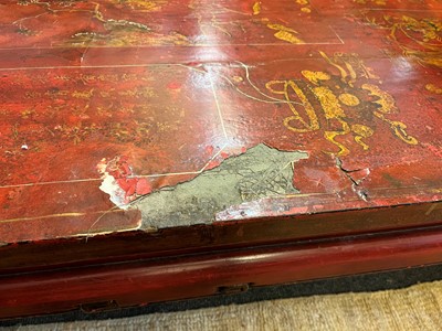 Lot 161 - A red-lacquered low table
