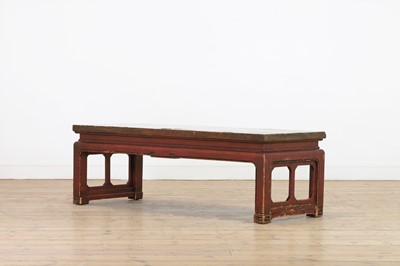 Lot 161 - A red-lacquered low table