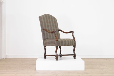 Lot 463 - A walnut open armchair