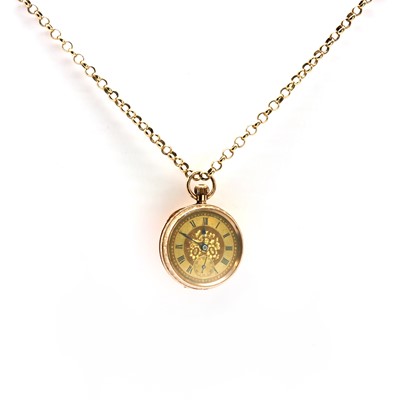 Lot 289 - A 12ct gold open faced fob watch