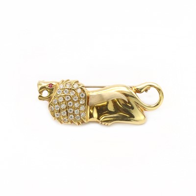 Lot 150 - An Italian gold lion brooch