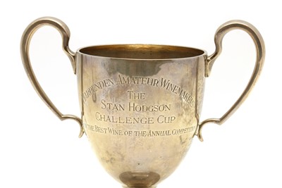 Lot 60 - A silver twin-handled trophy cup