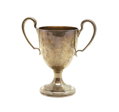 Lot 60 - A silver twin-handled trophy cup