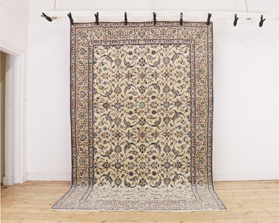 Lot 453 - A part silk Nain rug