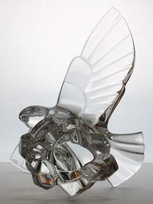 Lot 257 - A Val St Lambert crystal glass eagle