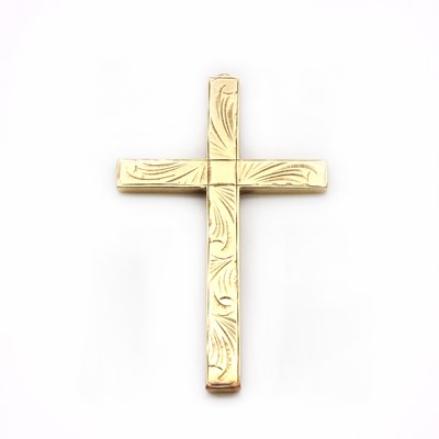 Lot 178 - A gold engraved cross