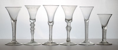 Lot 177 - A group of air twist wine glasses