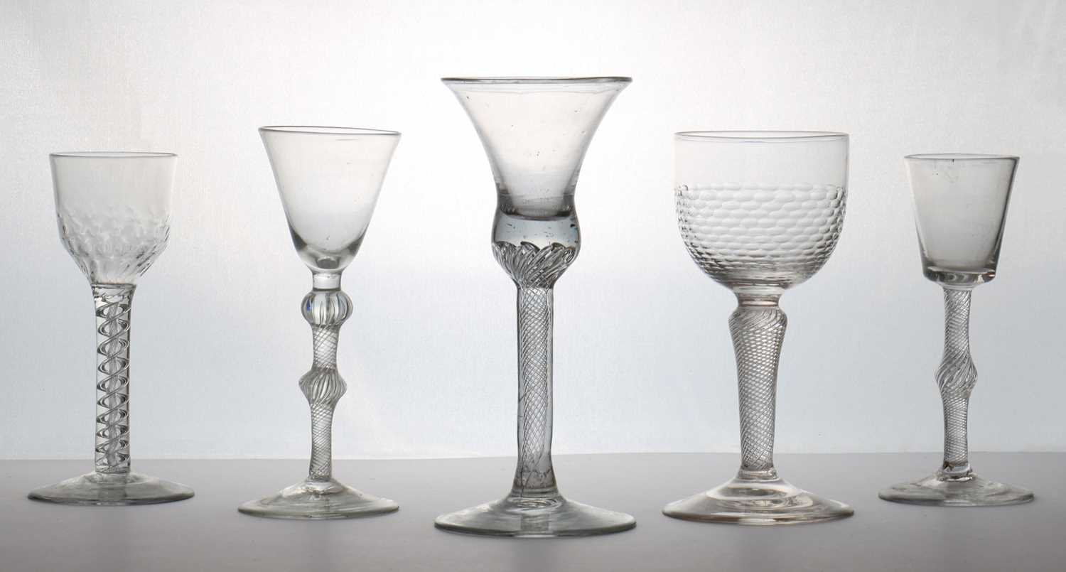 Lot 176 - A group of air twist drinking glasses