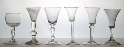 Lot 173 - A group of plain stem drinking glasses