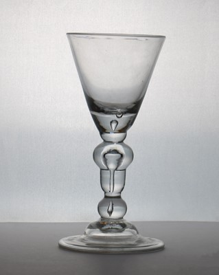 Lot 183 - A heavy baluster wine glass goblet