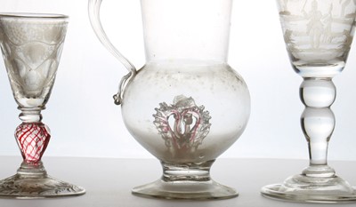 Lot 201 - A Facon de Venise style glass jug