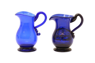 Lot 207 - A Bristol blue glass jug