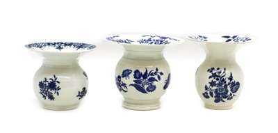 Lot 127 - A group of three Worcester porcelain spittoons