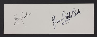 Lot 203 - Johnny Cash and June Carter Cash: autographs on white card