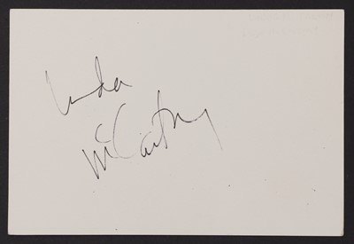 Lot 151 - Linda McCartney: autograph on white card