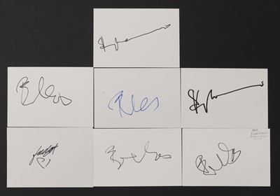 Lot 177 - ABBA: seven autographs on white card