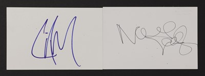 Lot 164 - Oasis: two autographs on white card