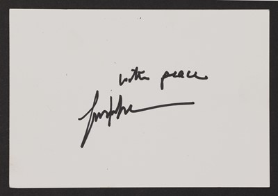 Lot 140 - Yusuf Islam aka Cat Stevens autograph on white card