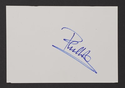 Lot 160 - Phil Collins: autograph on white card