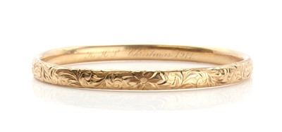 Lot 111 - An American hollow slave bangle of elliptical form