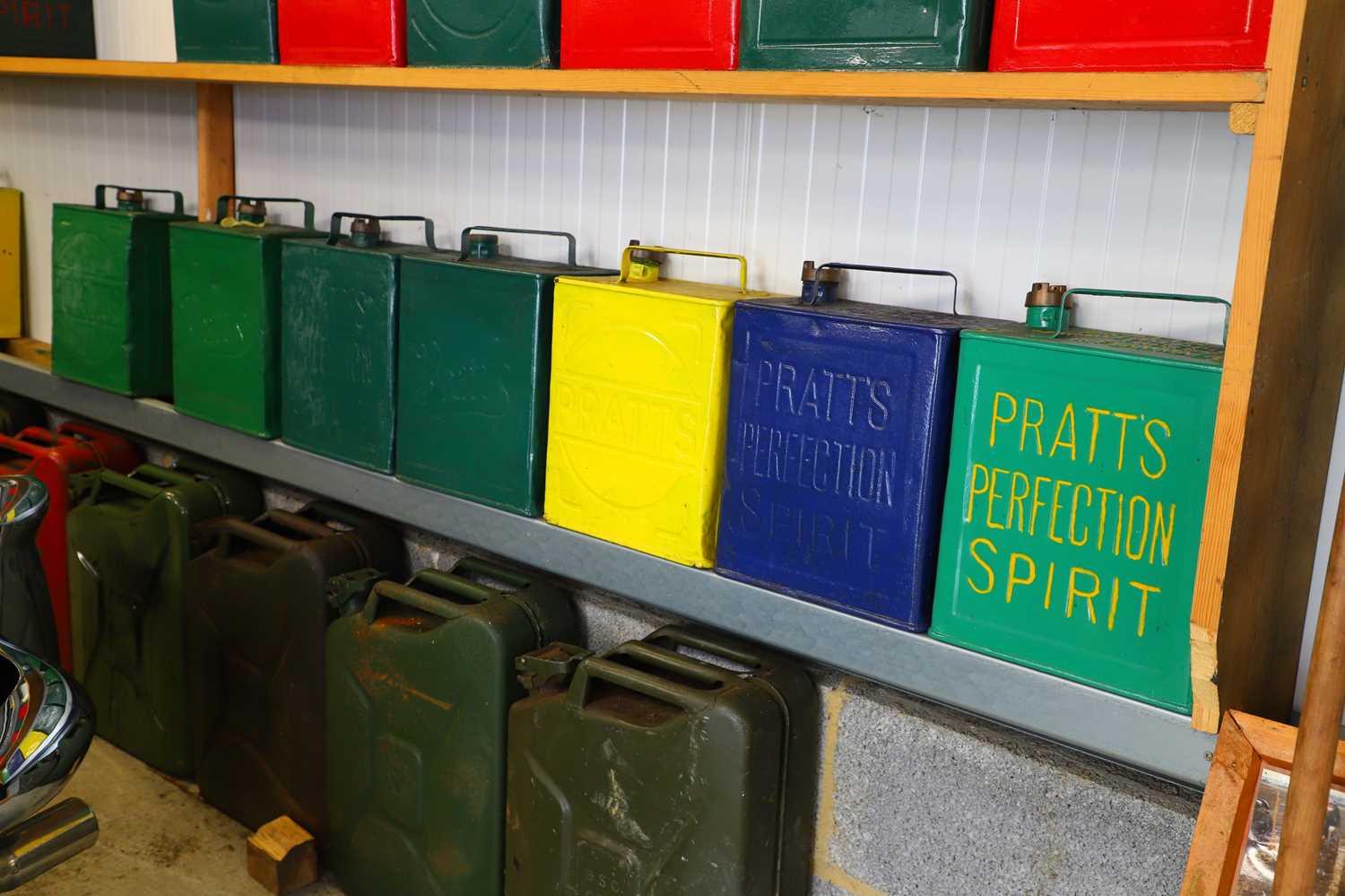 Lot 15 - Seven Pratt's two-gallon petrol cans