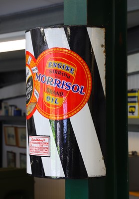 Lot 22 - A Duckhams and Morrisol single-sided curved five-colour enamel advertising sign