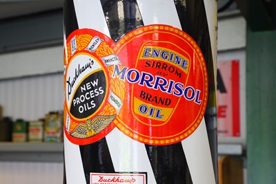 Lot 22 - A Duckhams and Morrisol single-sided curved five-colour enamel advertising sign