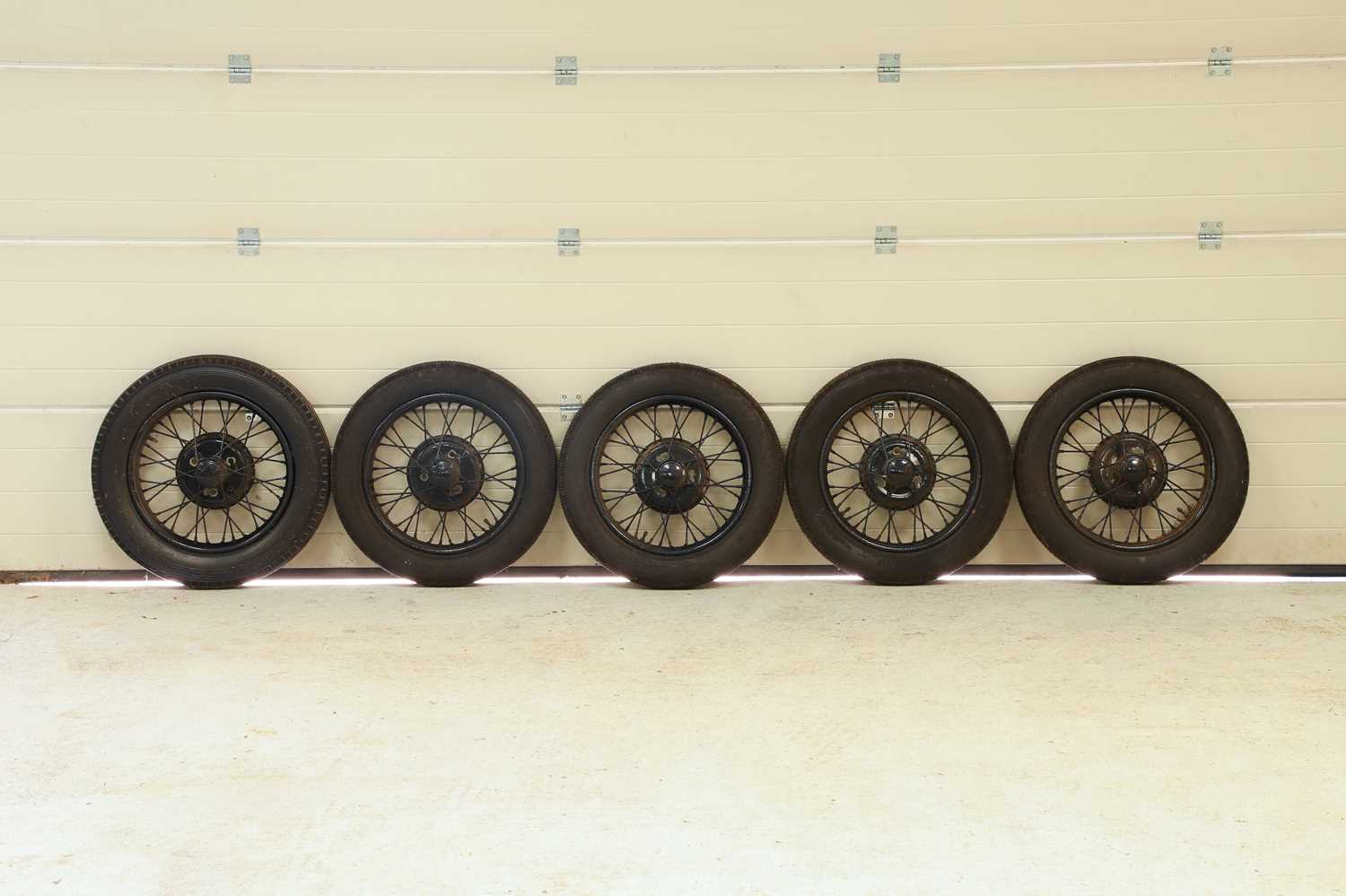 Lot 32 - A set of five Austin 7 wheels