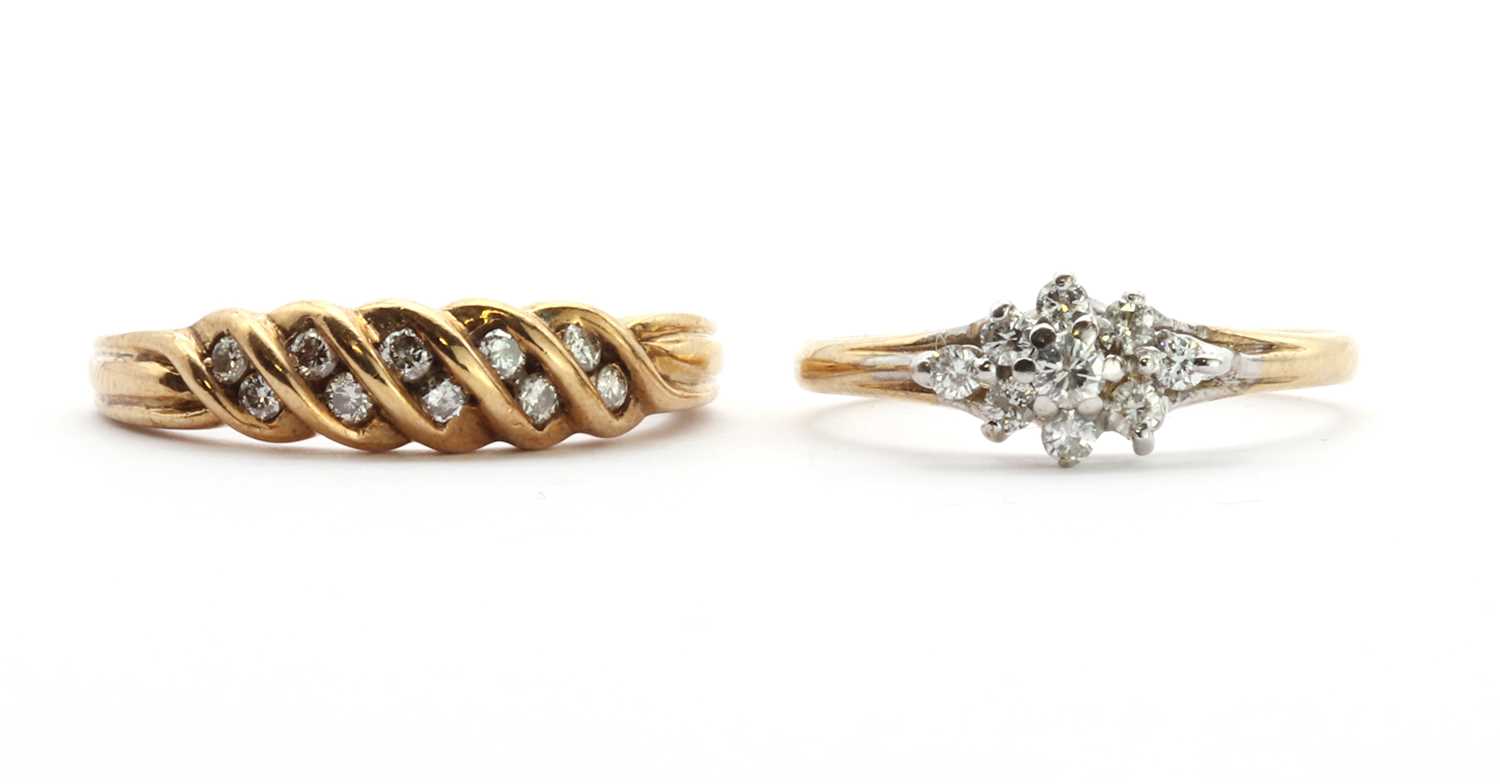 Lot 186 - Two 9ct gold diamond rings