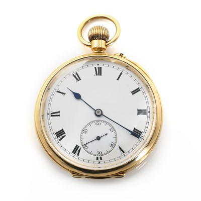 Lot 412 - An 18ct gold open faced pocket watch