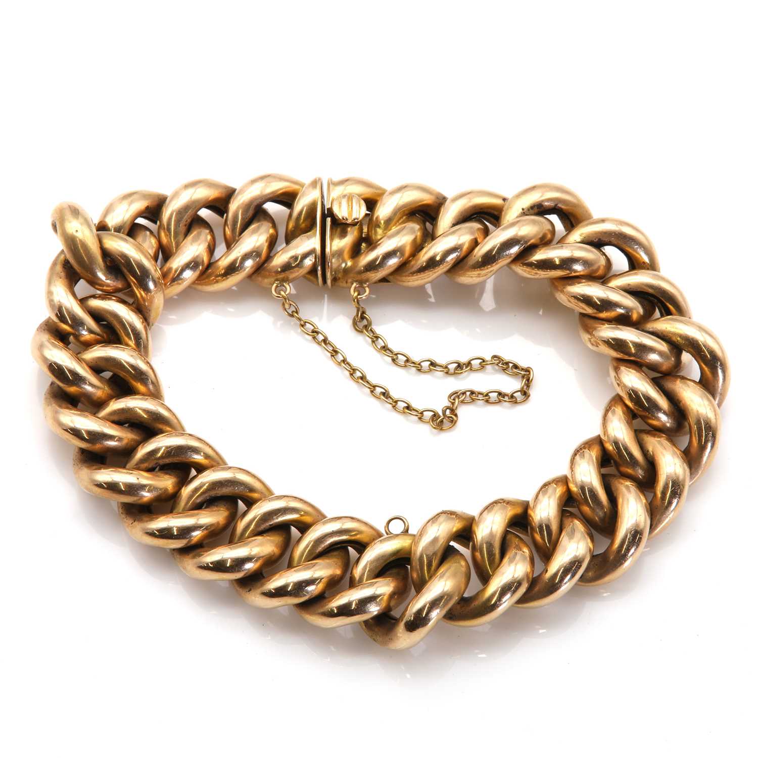 Lot 237 - A gold curb link bracelet