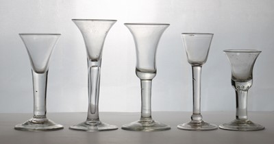 Lot 189 - A group of plain stem wine glasses
