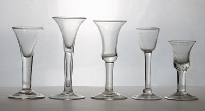 Lot 189 - A group of plain stem wine glasses