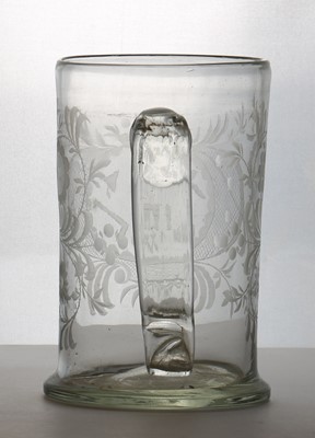 Lot 200 - A Masonic glass mug