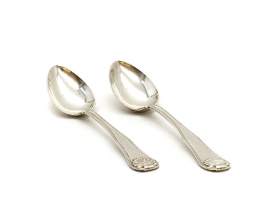 Lot 134 - A pair of Danish silver dessert spoons