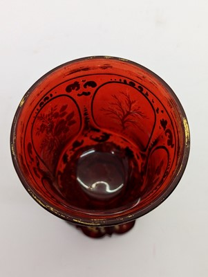 Lot 212 - A group of Bohemian glass spa type beakers
