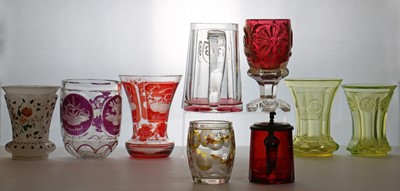 Lot 215 - A group of Bohemian glass beakers