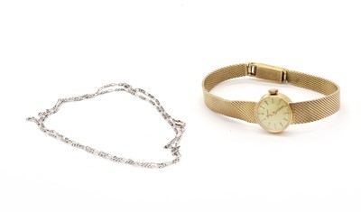 Lot 291 - A ladies 9ct gold Jean Renet mechanical bracelet watch