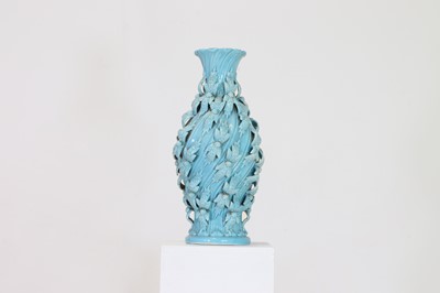 Lot 428 - A turquoise-glazed earthenware vase by Ceramics, Bondia