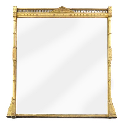 Lot 482 - A French gilt gesso overmantel mirror