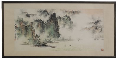 Lot 67 - A large Chinese gouache painting