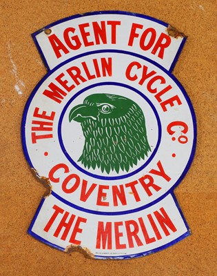 Lot 21 - 'The Merlin Cycle Co.' enamel sign