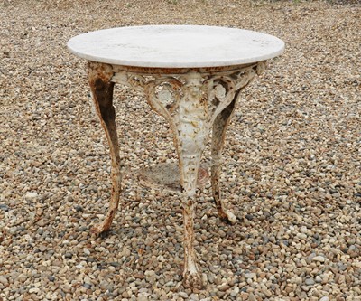 Lot 447 - A Victorian painted cast iron garden table